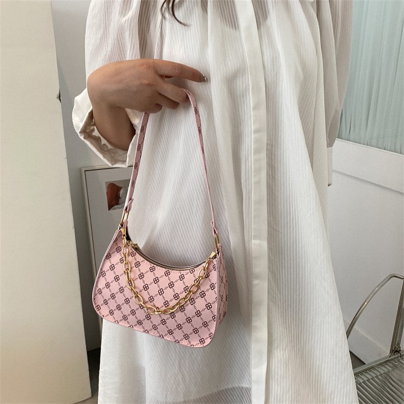 2023 New Special-Interest Design Floral Selenodont Bag Women's High-Grade All-Match Shoulder Underarm Bag Commuter Chain Bag