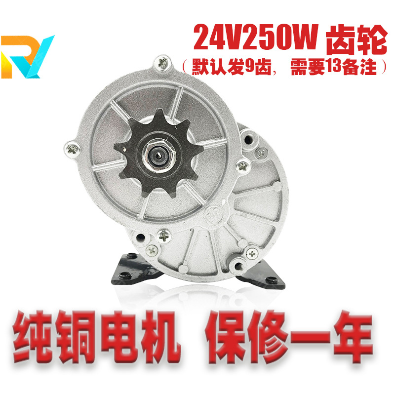 24v直流有刷减速电机250w电机马达12v 24v有刷电动车电机 滑板车