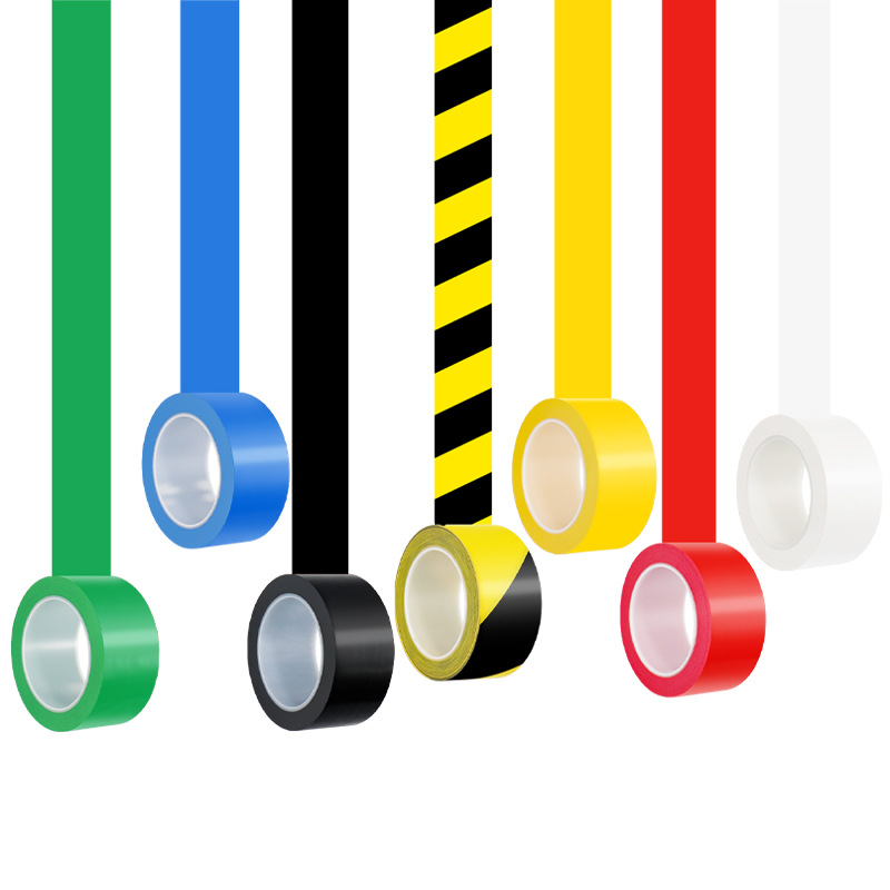 Warning Tape Yellow and Black Safety Landmark Fire Warning Isolation Pvc Floor Zebra Strips Marking Line