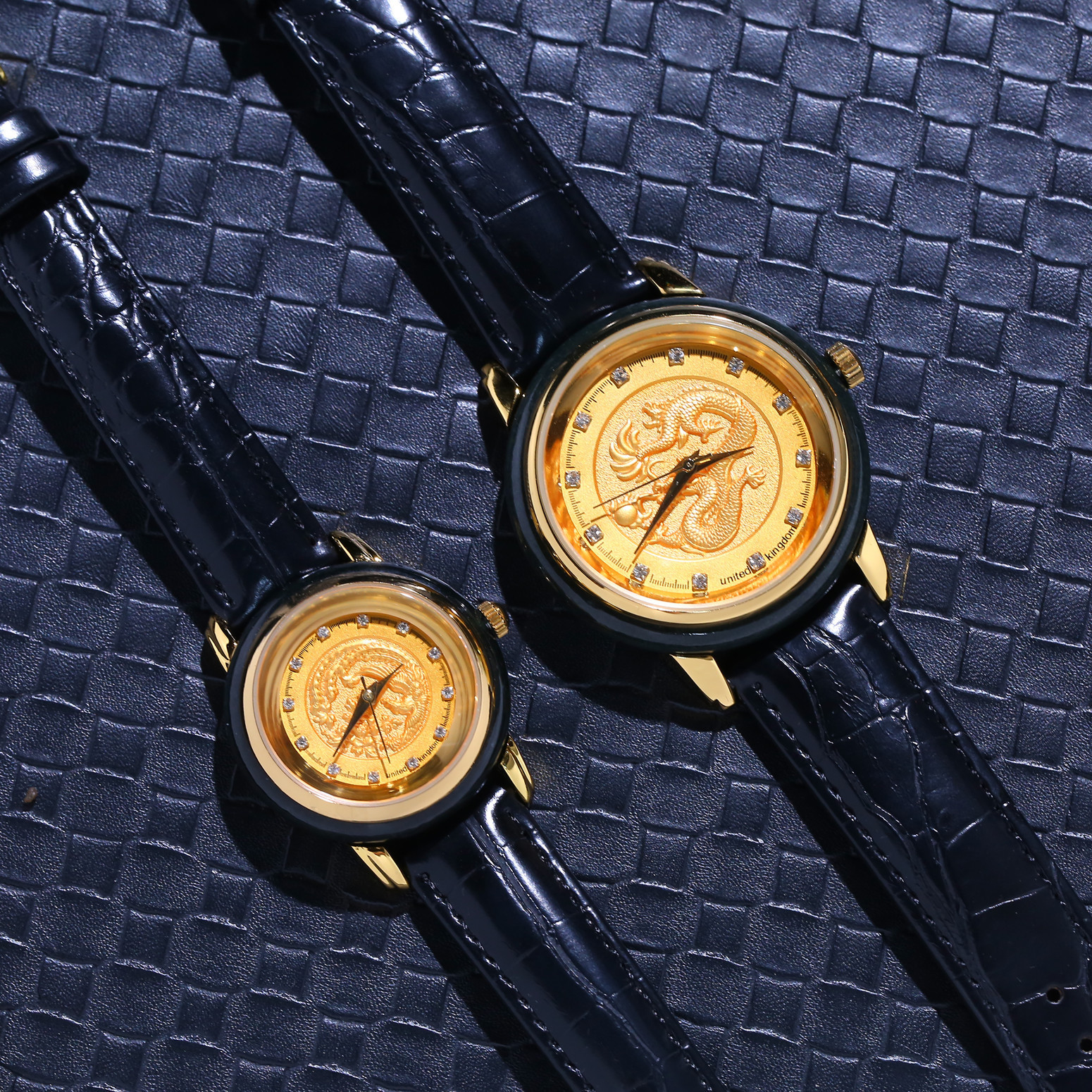 和田墨玉龙凤镶钻手表情侣翡翠石英表男女手表抖音直播带货货源