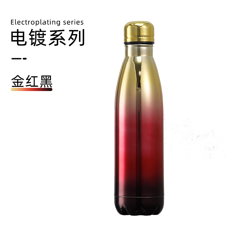 Stainless Steel Coke Bottle Thermos Sports Water Bottle Coke Cup Double-Layer Bowling Cup Foreign Trade Lettering Logo