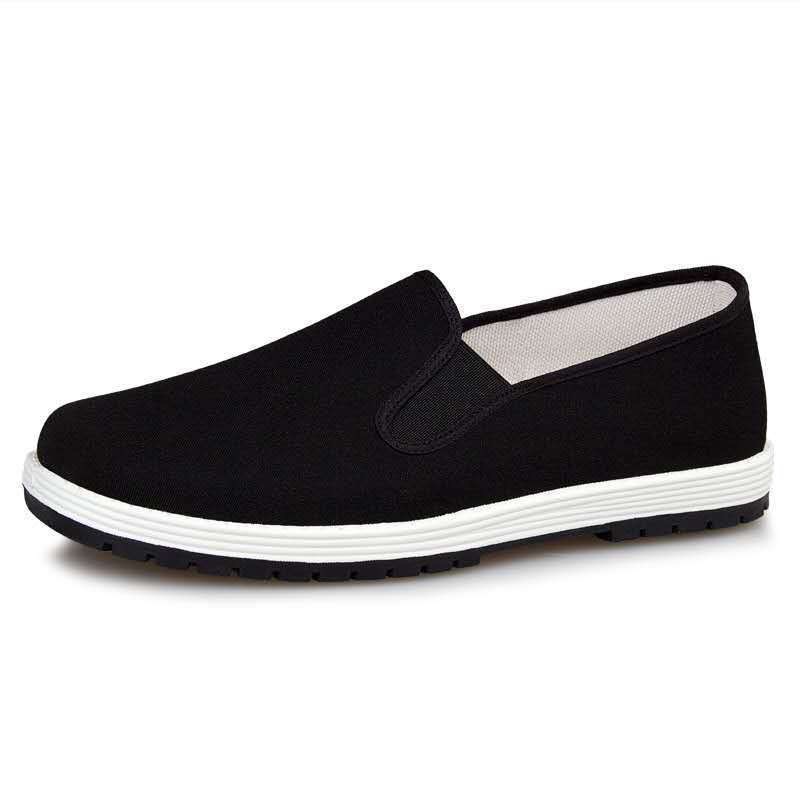 Spring and Autumn Old Beijing Cloth Shoes Soft Bottom Non-Slip Wear-Resistant Work Black Cloth Shoes Men and Women Slip-on Daddy's Shoes for the Senior Generation Hair