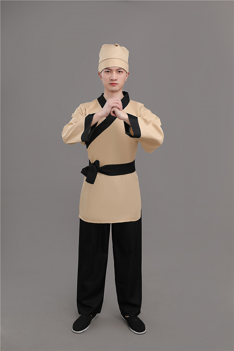 新款店小二平民古装演出成人汉服男农夫家丁仆人书童茶艺馆工作服