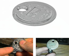 锌铝合金钱币型公英制火星塞量规火花塞间隙测量工具尺0.6-2.4mm