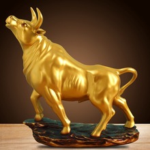 牛气冲天摆件牛客厅办公室华尔街牛摆件桌面摆件金牛装饰品仿铜牛