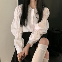 品质款2023春季御姐风私服名媛雪尼尔POLO领宽松型女式衬衫