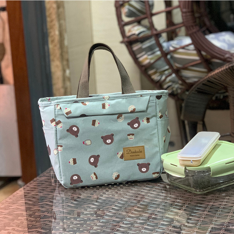 Waterproof Oxford Cloth Insulated Lunch Box Bag Handbag Tote Bag Student Lunch Bag Children Harness Lunch Bag Aluminum Foil Pocket