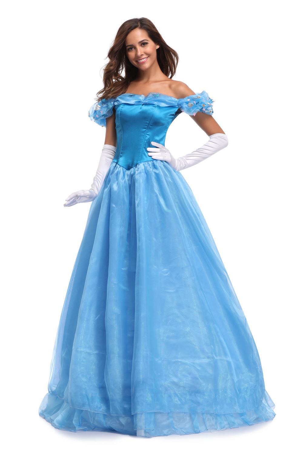 万圣节成人灰姑娘辛德瑞拉公主裙礼服 ds舞台演出服话剧歌剧服装