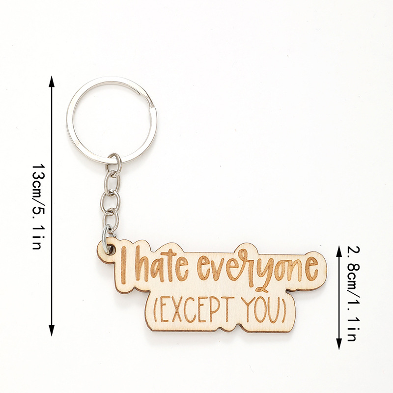 Cross-Border Wooden Key Buckle Gift Creative Small Pendant Mom Letters European and American Laser Engraving AliExpress Amazon