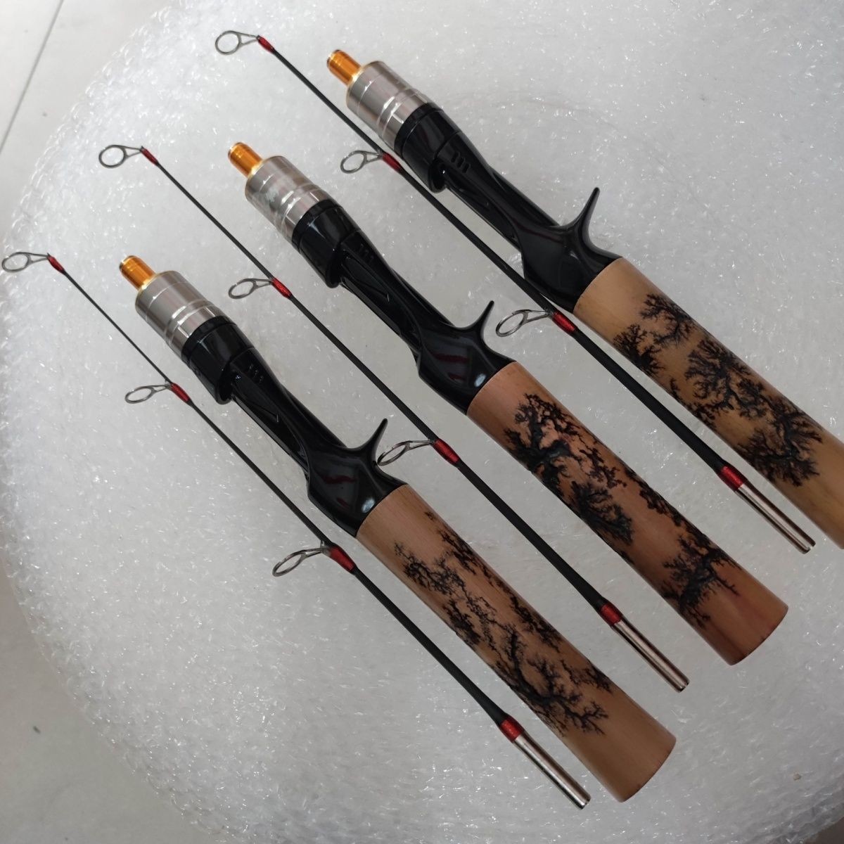 实木手把冰钓杆冬钓竿大导环冰钓竿实木电击木冰钓杆