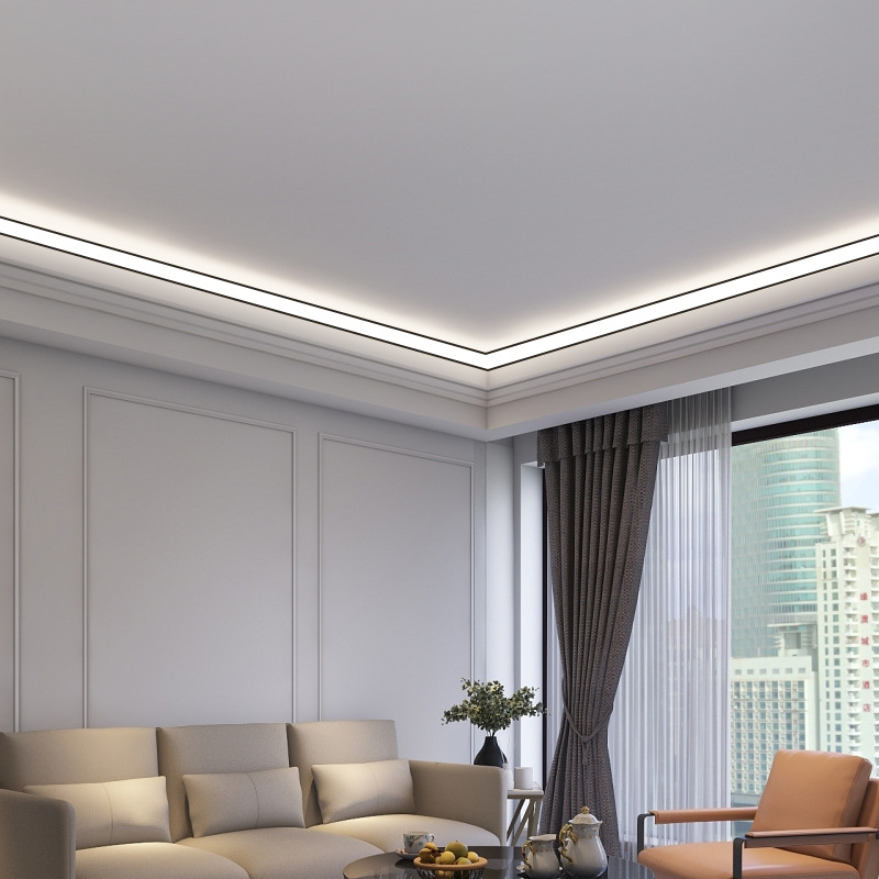 发光顶角线客厅卧室石膏线条吊顶线免开槽天花阴角修饰条灯带