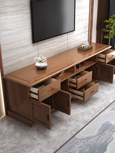 实木电视柜简约现代客厅全实木经济型储物高柜影视柜茶几组合家具