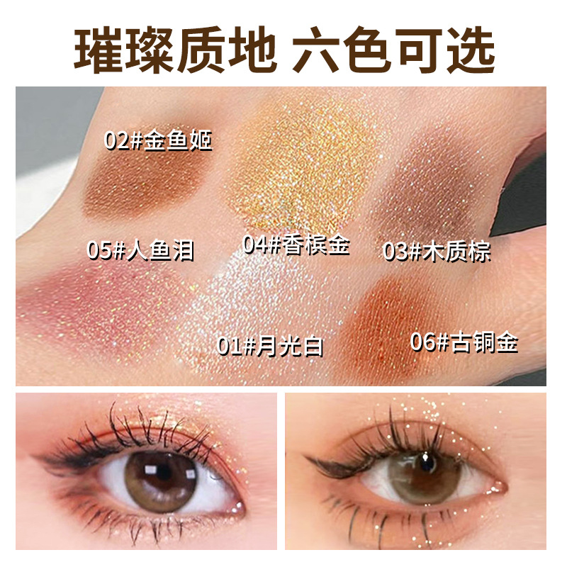 Lazy Eyeliner Pen Bright Silky Eye Makeup Highlight Repair Eye Shadow Stick Water-like Non-Dizzy Makeup Double-Headed Crouching Silkworm Pen Wholesale