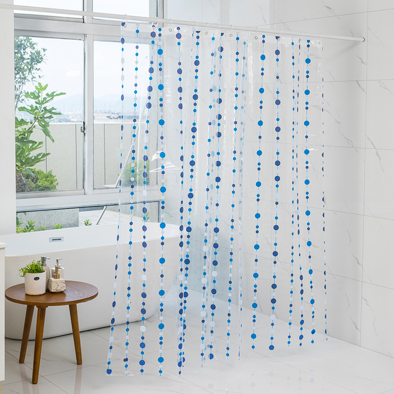 [Muqing] Transparent Eva Punch-Free Shower Curtain Bathroom Waterproof and Mildew-Proof Partition Curtain High-Quality Hanging Curtain Wholesale Spot