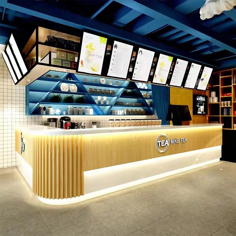 吧台收银台前台接待台收银台柜台吧台桌子商用前台柜台奶茶店吧台