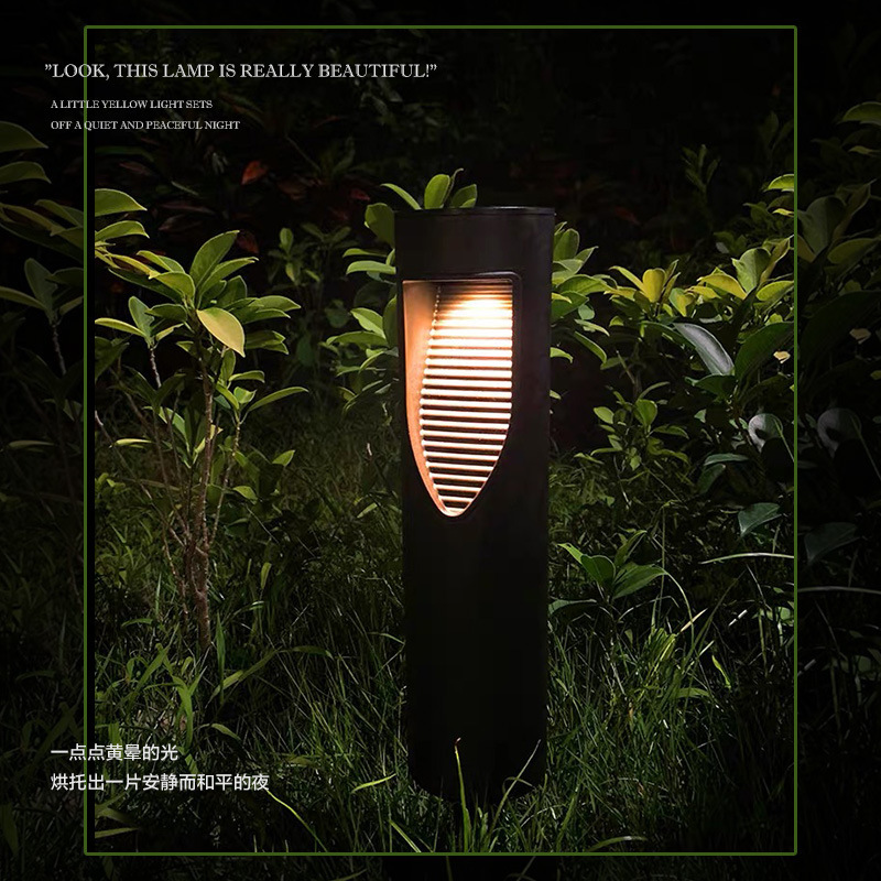 New Outdoor Solar Cylinder Lawn Lamp Led Courtyard Light and Shadow Road Lamp Home Park Ambience Light Waterproof