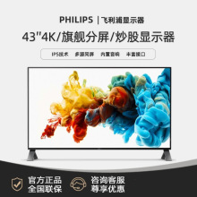 飞利浦（PHILIPS）4K IPS屏 43英寸显示器 适用于办公炒股 10.7亿