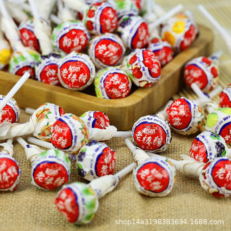 老式棒棒糖水果糖硬糖怀旧批发零食一件代发