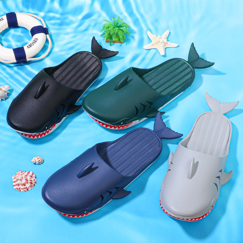 Internet Celebrity Funny Cute Home Soft Bottom Shark Slippers Trendy Men's and Women's Couple's Non-Slip Sandals Children's Slippers