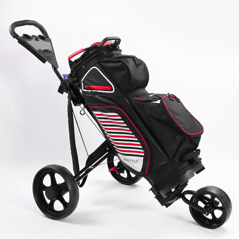 Factory Wholesale Golf Trolley Three-Wheel Ball Bag Hand Buggy Foldable Storage Golf Charter Ball Bag Car