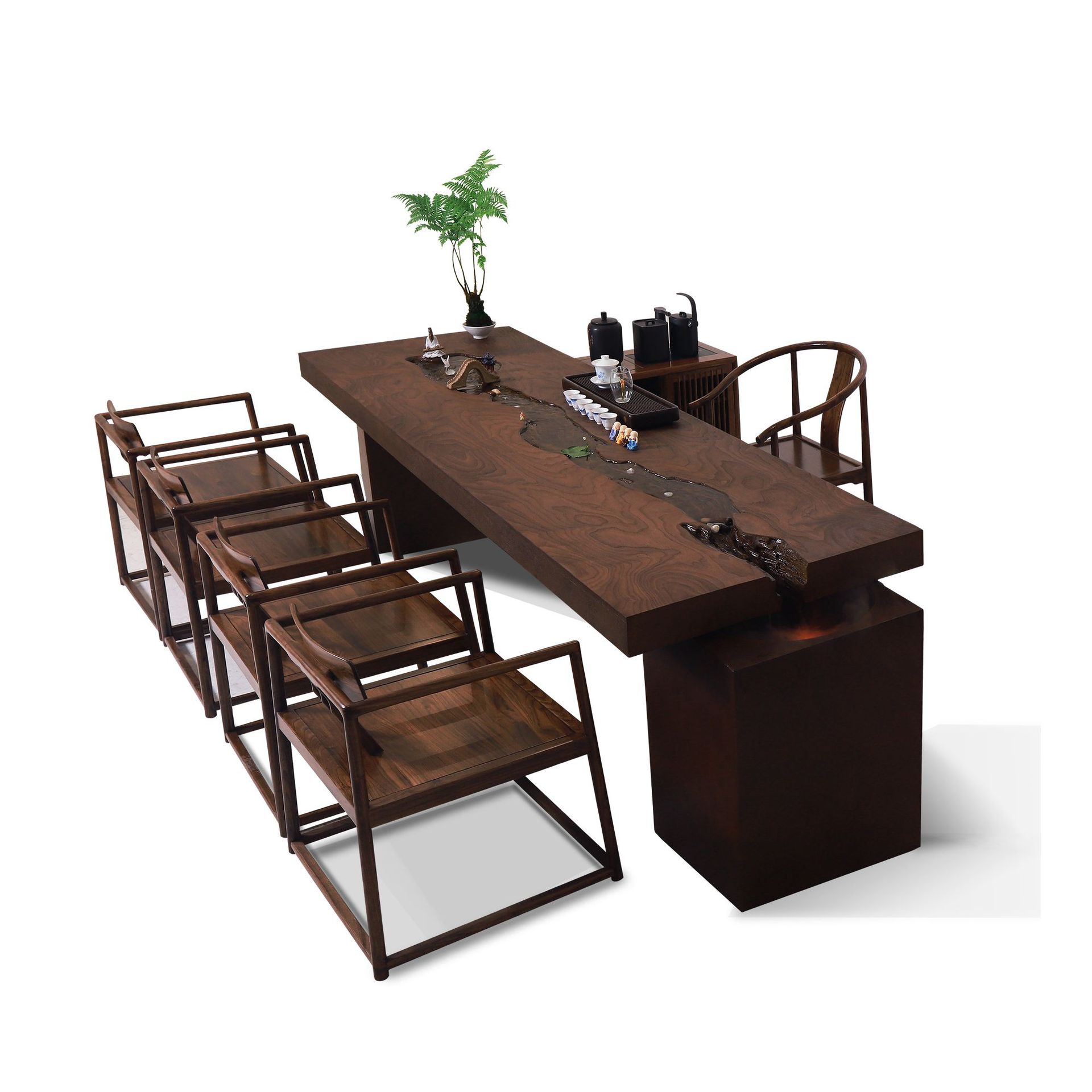 茶掌柜流水茶桌汉江三峡款一整套流水茶台会议桌办公桌餐桌2.