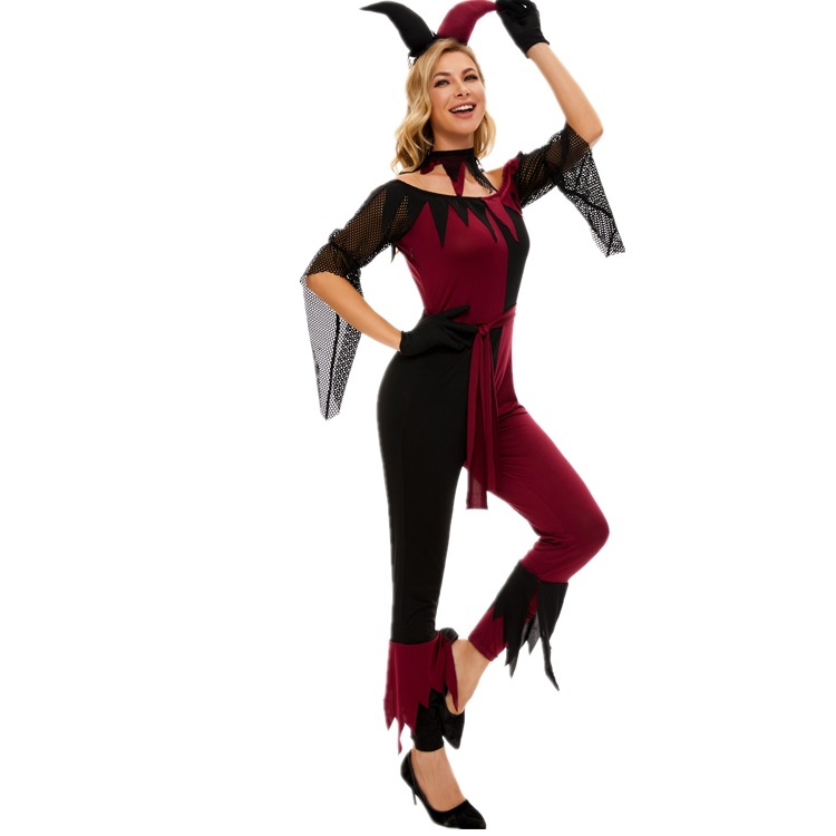 万圣节服装马戏团表演服角色扮演连体裤演出服自杀小队小丑女衣服