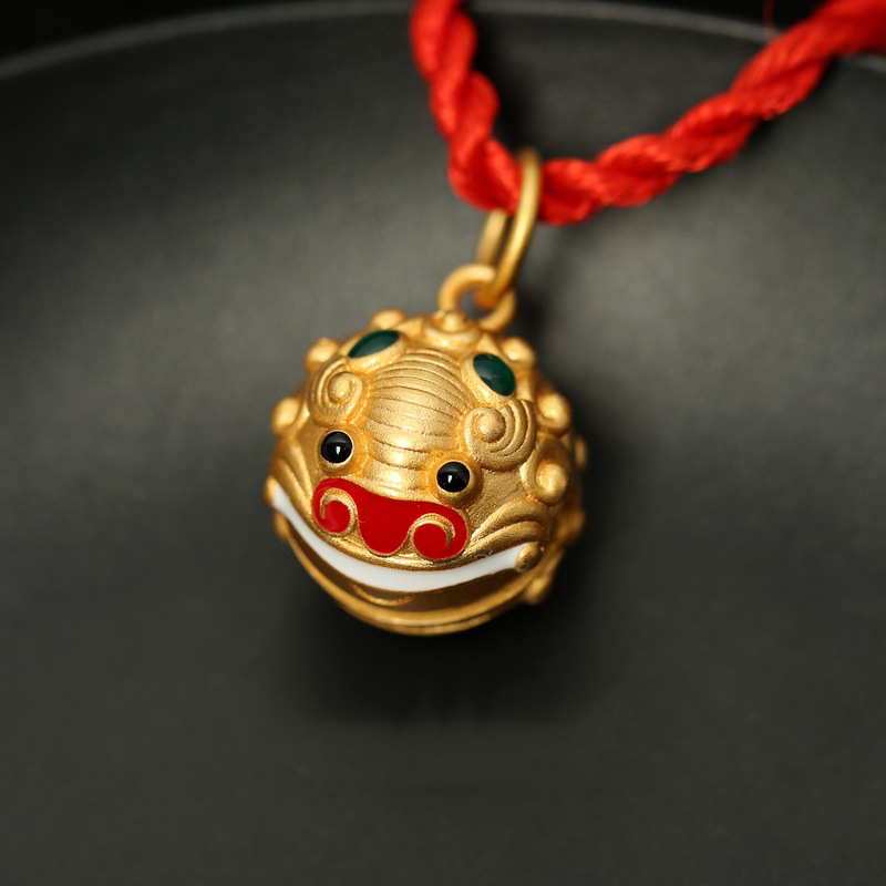 越南沙金铃铛吞金兽吊坠手链黄铜镀金烤漆吞金兽diy手链项链配饰