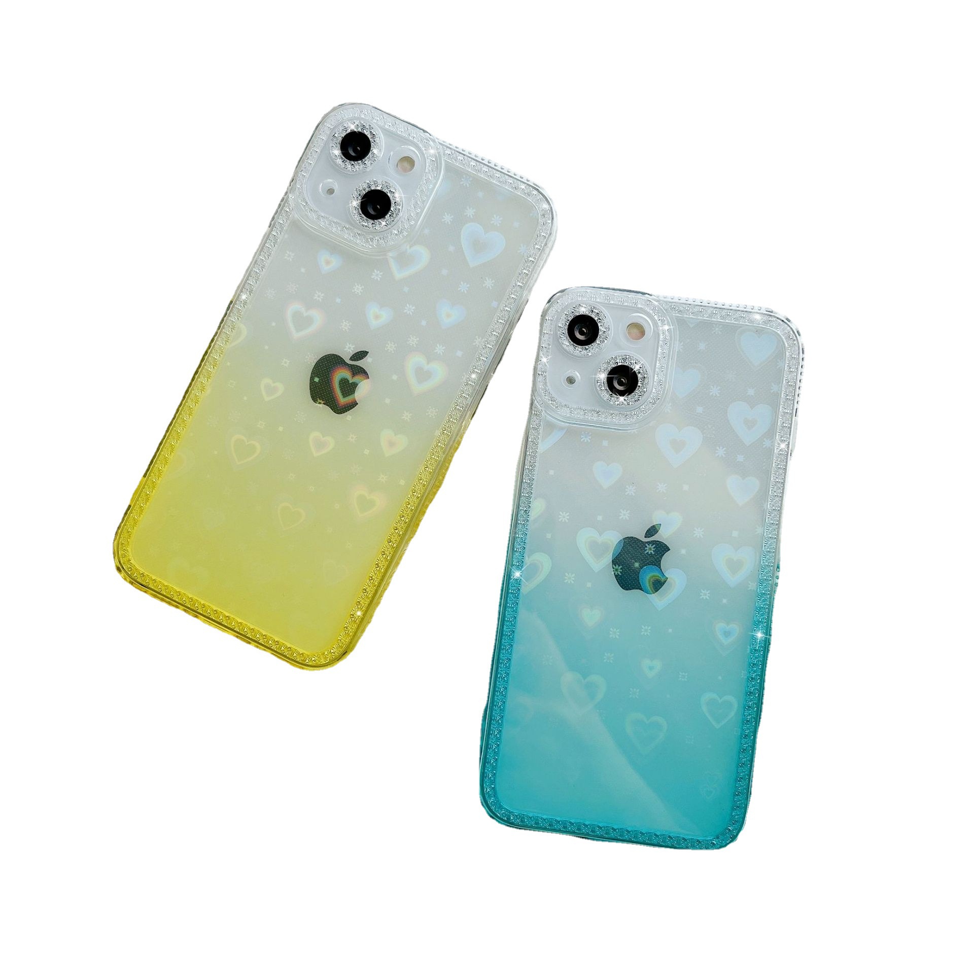 定制苹果手机壳新款iphone14自带镜头全包渐变小仙女爱心适用