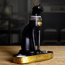 欧式创意树脂埃及猫烛台摆件客厅餐厅书房办公室书桌装饰烛台