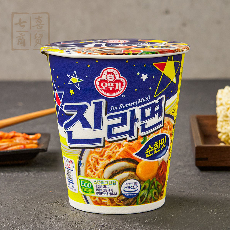 韩国进口 不倒翁真拉面碗面62g/110g速食汤面碗装泡面 拉面方便面