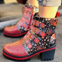 外贸大码女靴2021秋冬新款速卖通跨境中帮复古粗跟短靴43大码女鞋