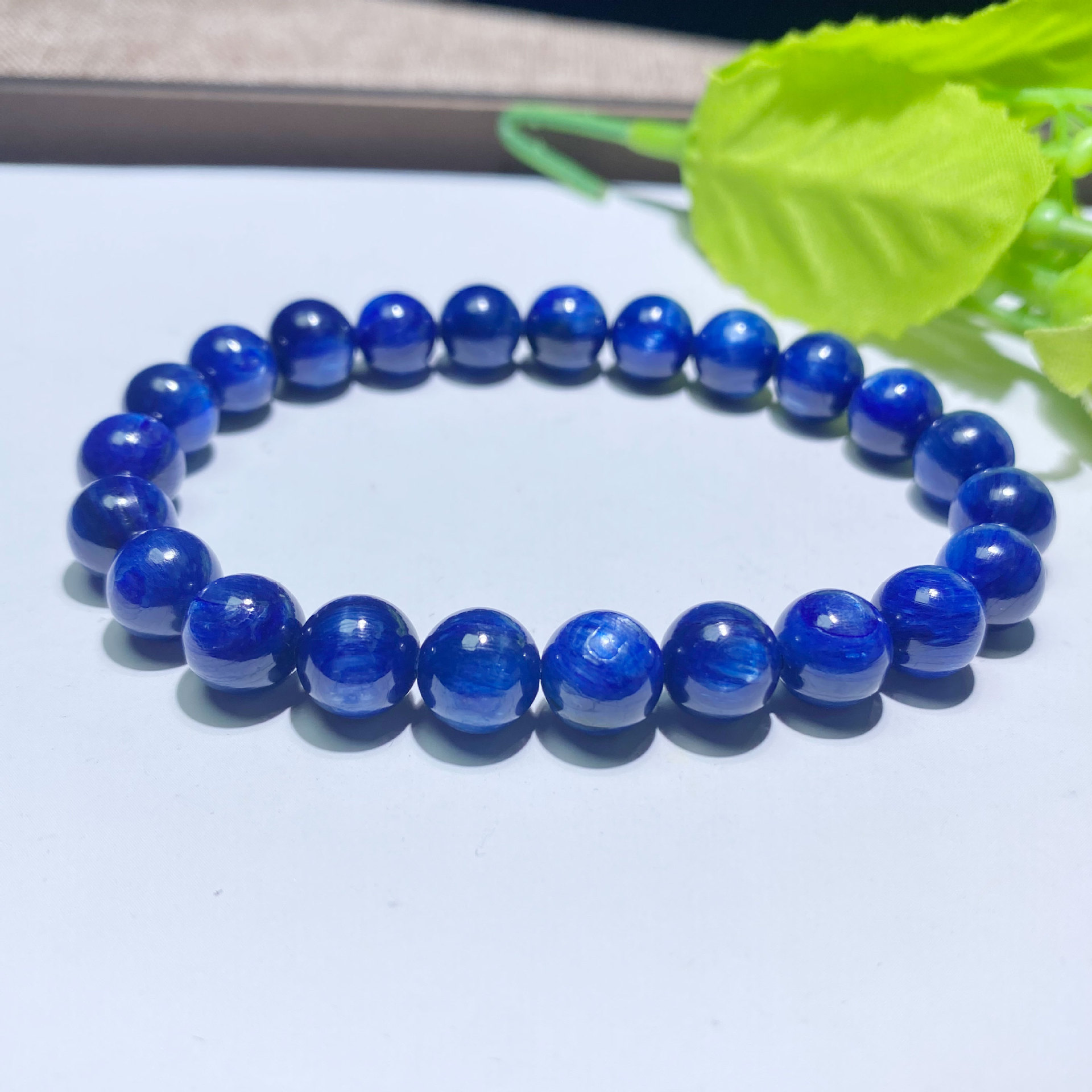 仕凡珠宝蓝晶石手链湛蓝色蓝晶手链时尚男女款蓝晶石手串厂家批发