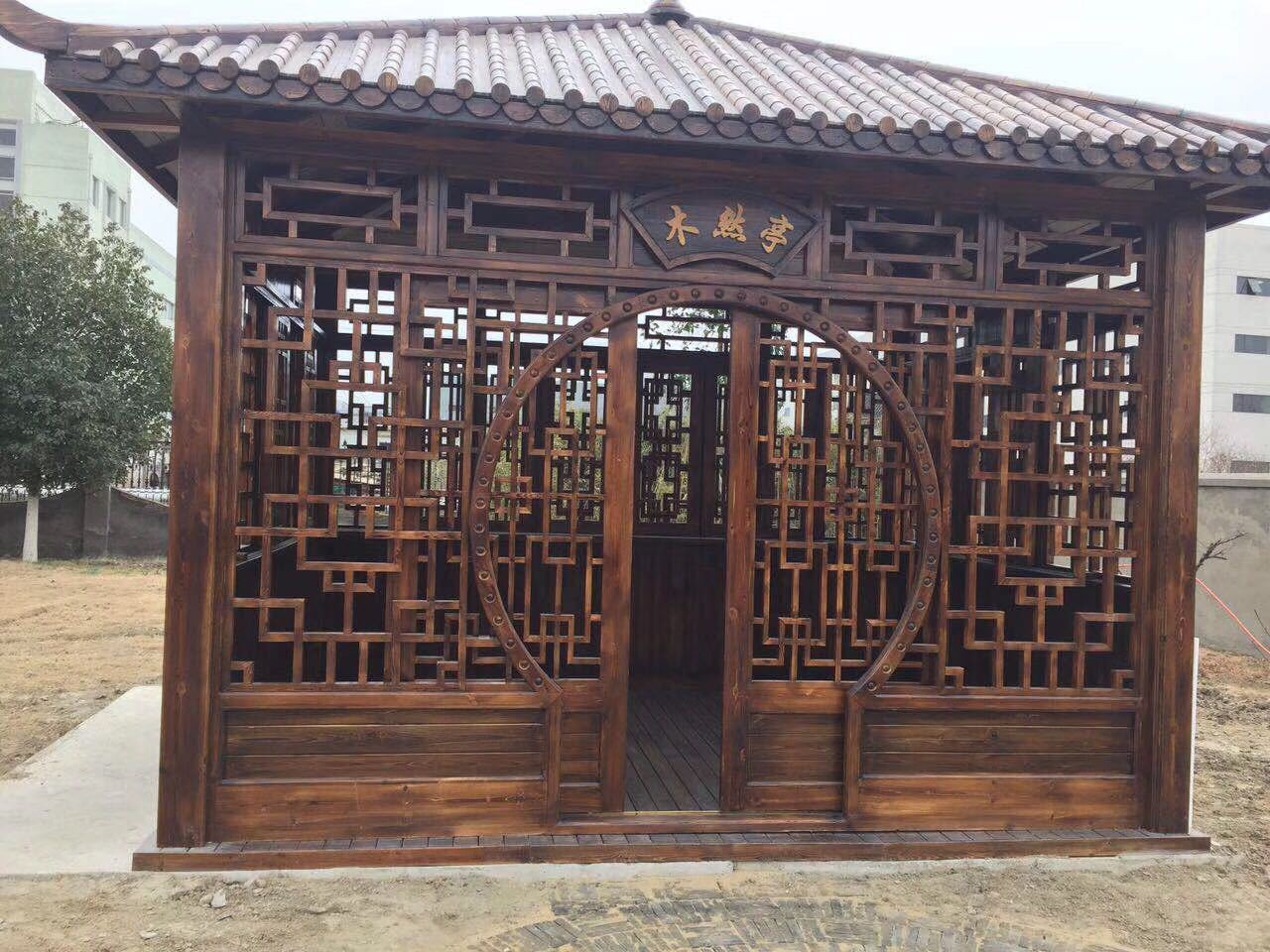 民宿别墅防腐木木屋定制户外乡村木头房子岗亭实木仿古古建小木屋