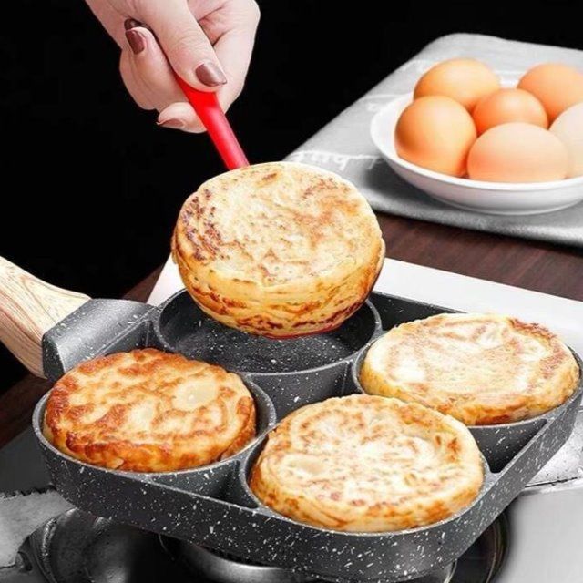 煎鸡蛋汉堡机多孔不粘小平底家用煎锅早餐煎饼锅模具四孔煎蛋