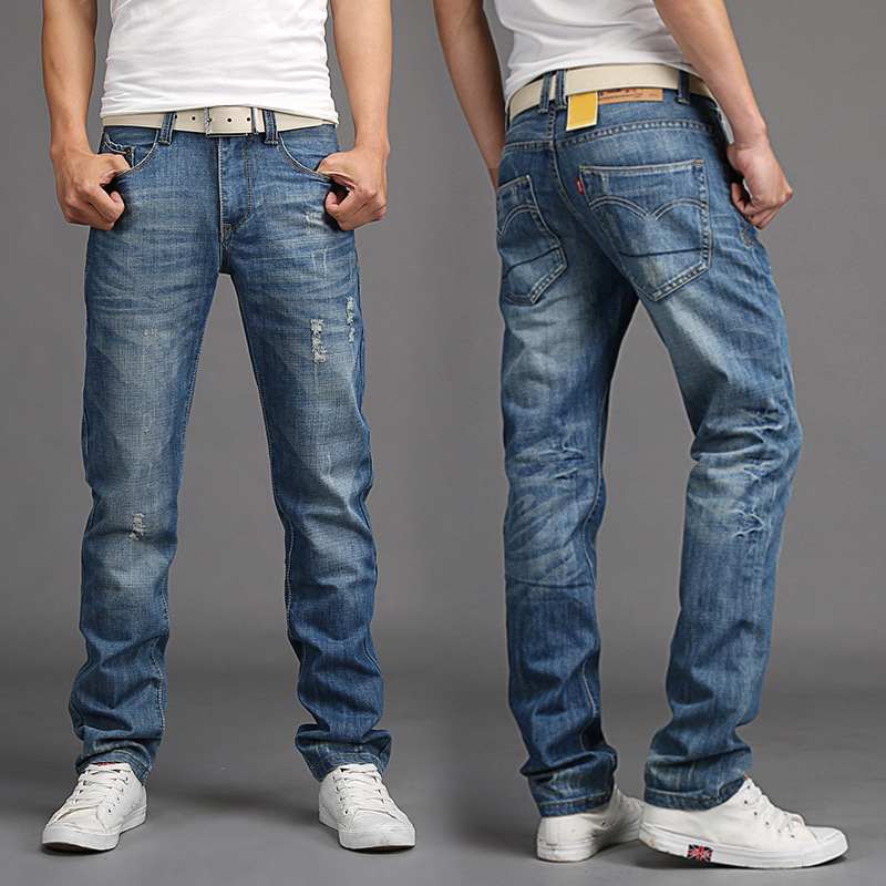牛仔裤男秋冬款直筒宽松牛子水洗裤子男潮流男裤百搭男士休闲长裤