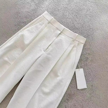 强货无D推荐！GAO端小众舒适有型白色裤子女斜纹肌理萝卜裤锥型裤