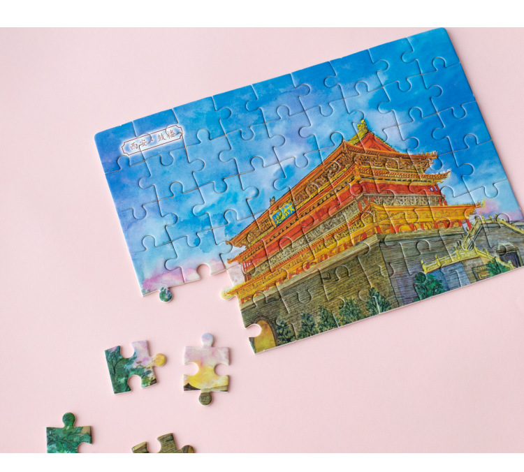 西安旅游风景手绘试管拼图兵马俑芙蓉园大唐不夜城文创纪念品礼品