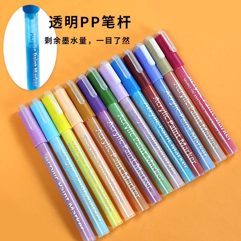 0.7mm Acrylic Marker Pen 100 Colors Suit Water-Based Paint Fixer Graffiti DIY Mark Acrylic Paint Marking Pen