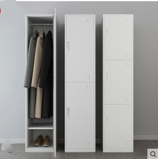 单门员工更衣柜铁皮柜办公换衣柜宿舍带锁铁柜子储物柜收纳柜鞋柜