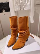 欧洲站伊莎家靴2022秋季新款尖头直筒靴平跟长靴女厂家直销