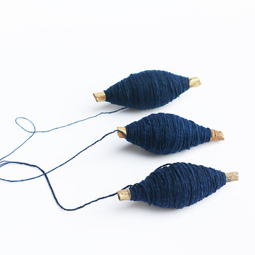 zb6m批发绣花手工刺绣线纯棉线缝补针线植物草木蓝染手工编织线粗