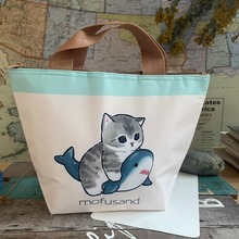 日单 mofusand鲨鱼猫保温保冷手拎袋 便当包手提袋冷藏包