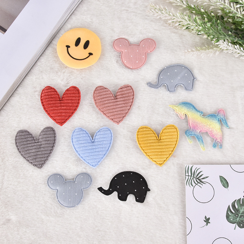 diy children‘s clothing accessories cloth cartoon brooch elephant accessories smiley face fabric hair accessories accessories in stock