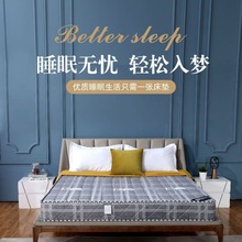 Ch%席梦思床垫软硬两用20cm厚1.8米1.5m家用双人经济型椰棕弹簧床