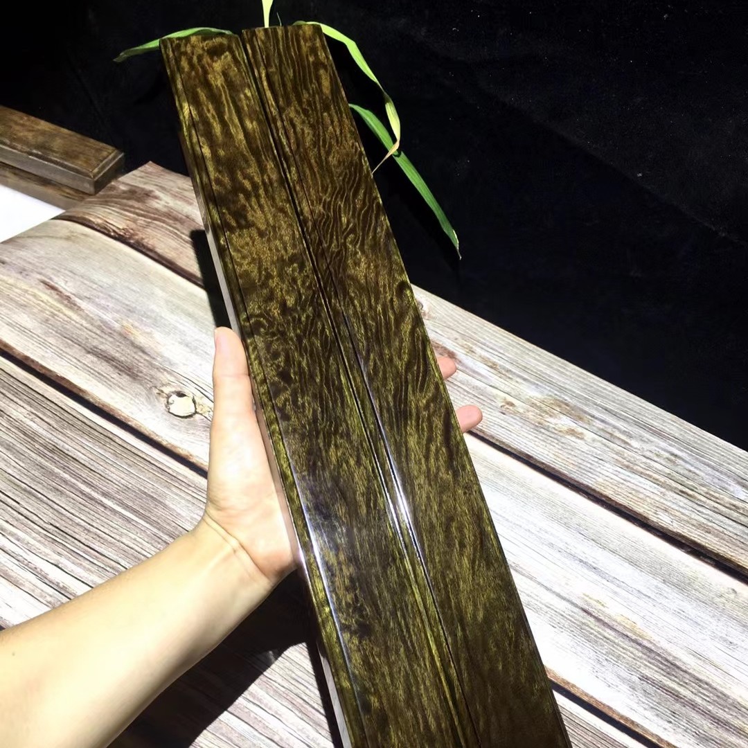 四川金丝楠阴沉木乌木镇尺木质镇纸文房四宝精品龙胆古董收藏