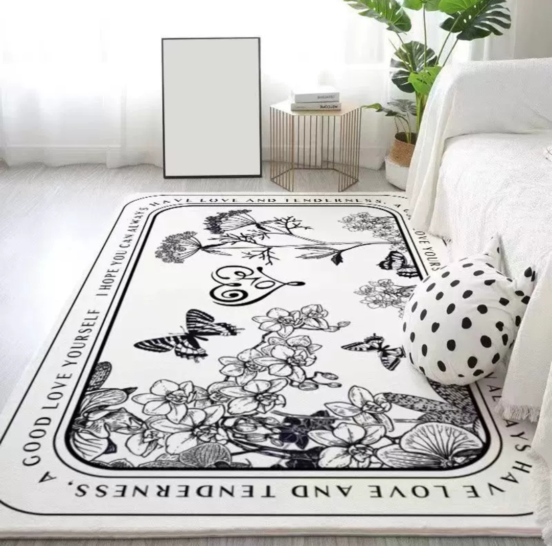 美式仿羊绒客厅地毯素描整铺沙发大面积地毯卧室床边地毯-阿里巴巴