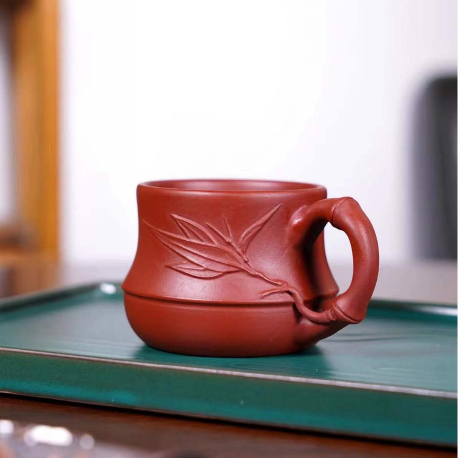 宜兴紫砂杯有把竹节杯主人杯泡茶杯功夫茶具品茗杯茶具零配批发