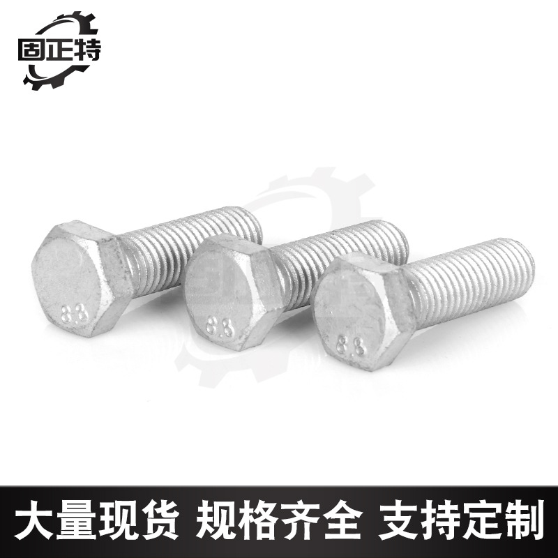 Manufacturers Supply Hot Dip Galvanized Dacromet Galvanized 4.8 Grade 8.8 Grade Hexagon Screws Photovoltaic Power