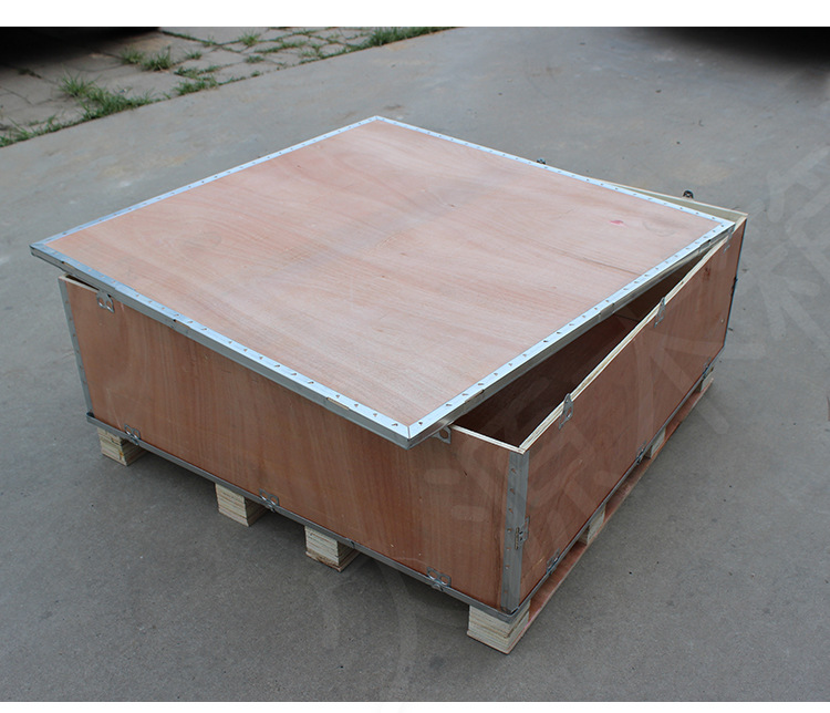 免熏蒸钢带木箱机械航空海运周转箱胶合板物流包装钢带木箱