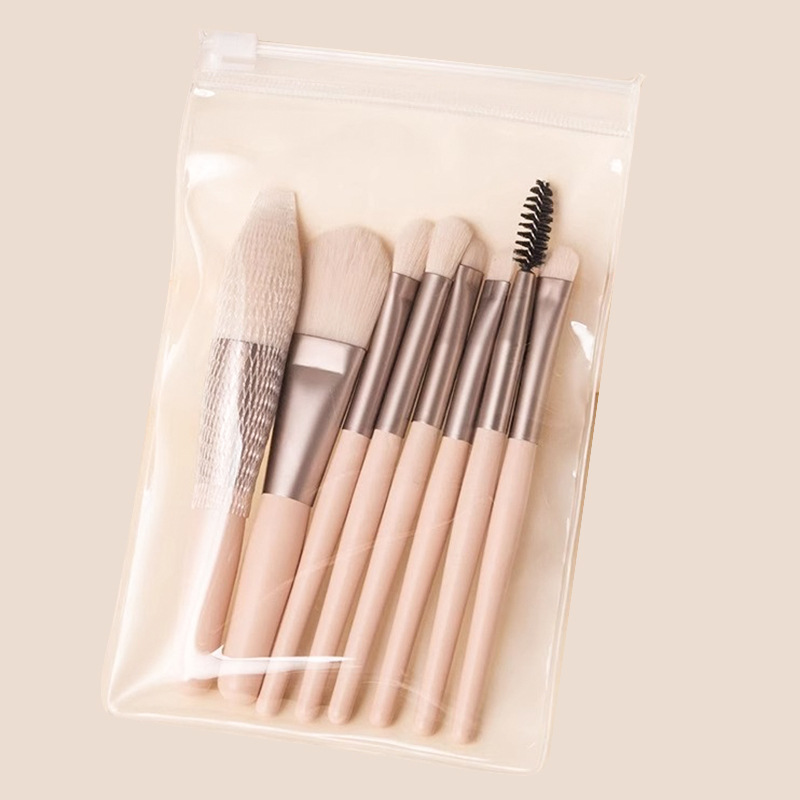 Macaron Matte Plastic Handle 8 Mini Makeup Brush Set Portable Soft Hair Makeup Brush Beauty Tools Wholesale